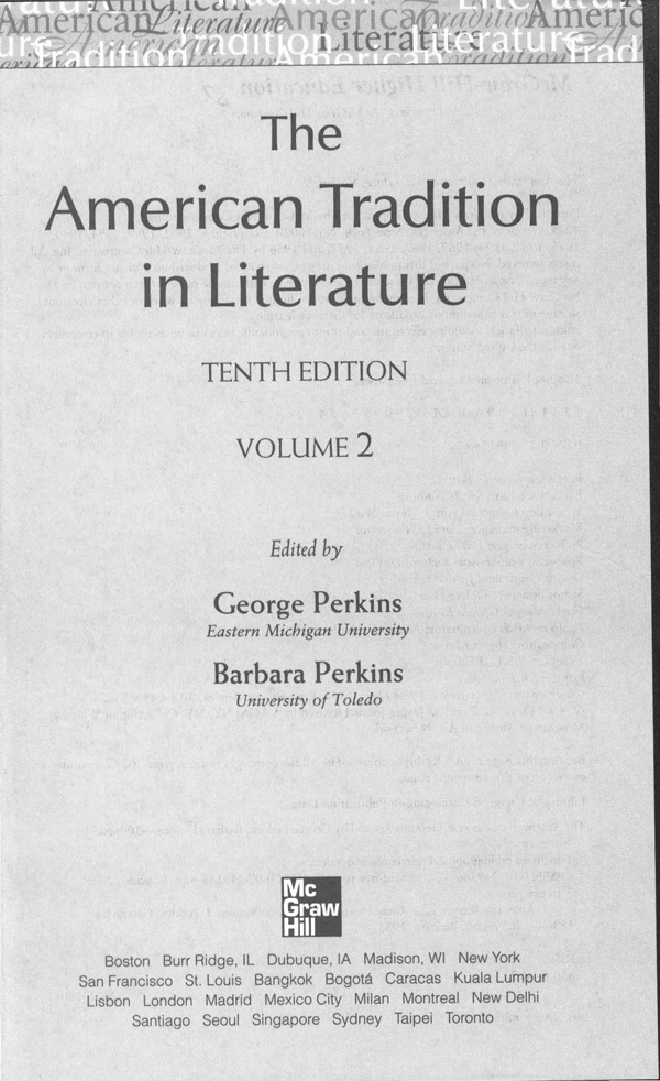 The American Tradition in Literature, Vol. 2, 10th Ed. (2002) COVERS