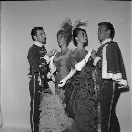 John Smith, Peggy, Basten, Vanette Wagner, and Paul Merrill in Rosalinda at Casa Manana in 1960