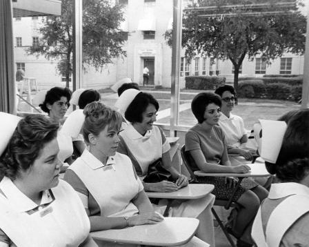 Nurses attending continuing education class