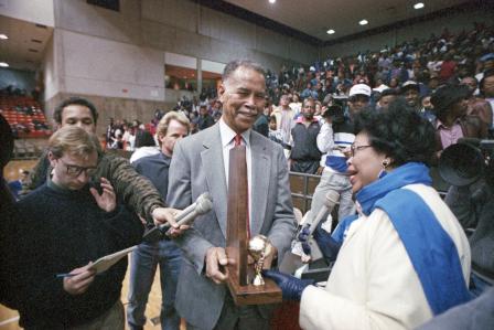 Dunbar High School basketball coach Robert Hughes honored for 1,000 career wins