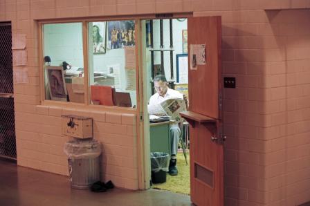 Dunbar High School basketball coach Robert Hughes in his office