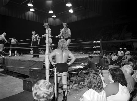 Wrestling at Will Rogers Coliseum; Kevin and David Von Erich