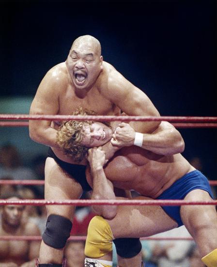 Wrestling at Will Rogers Coliseum; Killer Khan and Kerry Von Erich