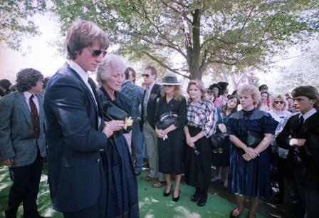 Doris Adkisson and Kevin Von Erich at Mike Von Erich's funeral