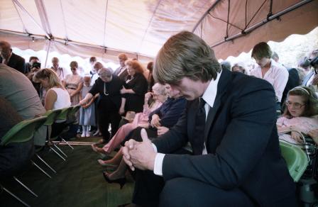 Kevin Von Erich at Mike Von Erich's funeral
