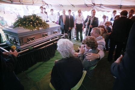 Doris, Jack, and Chris Adkisson at Mike Von Erich's funeral