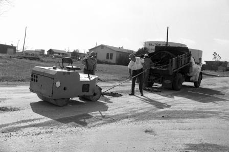 Streets repair crew in Haltom City, Texas