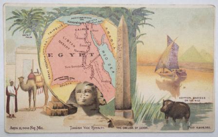 Trading card map of Egypt