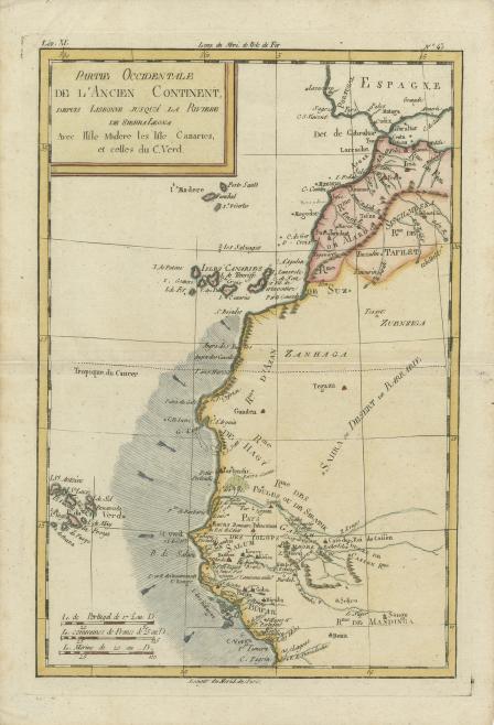 Map of northwestern coast of Africa