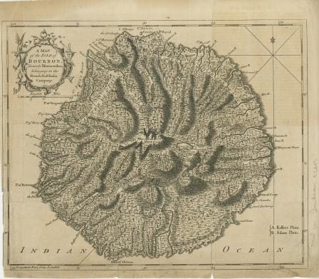 Map of Reunion Island (Africa)