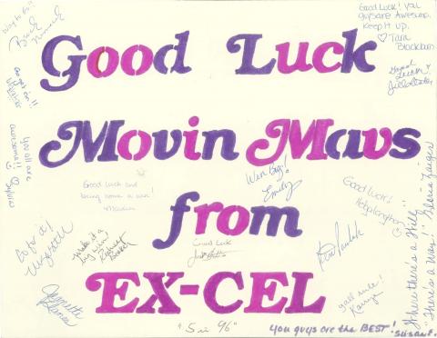 Good Luck card signed by members of EX-CEL