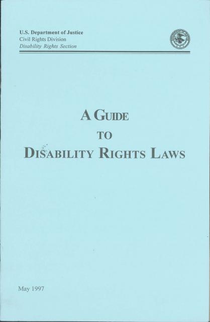 cover of guide providing overview of Federal civil rights laws that ensure equal opportunity for people with disabilities