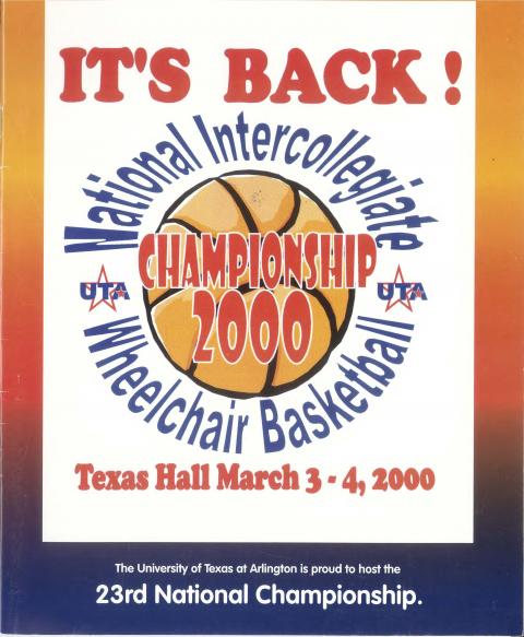 cover of program for the 2000 National Intercollegiate Wheelchair Basketball Tournament