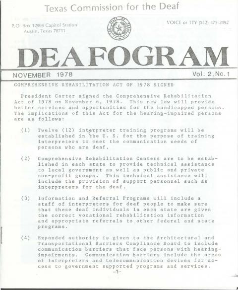 Texas Commission for the Deaf publication