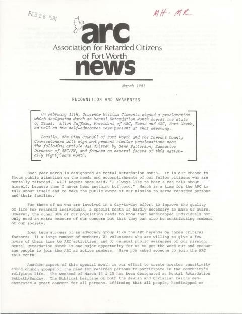 cover of ARC News publication from 1981