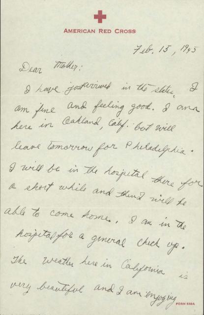 Letter from James Sewell to His Mother