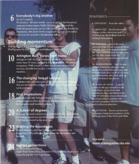 UTA Magazine table of contents with Everybody's Big Brother article