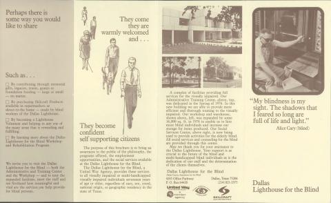 brochure for Dallas Lighthouse for the Blind