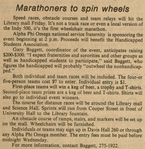 Marathoners to spin wheels