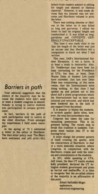 The Shorthorn: Barriers in path