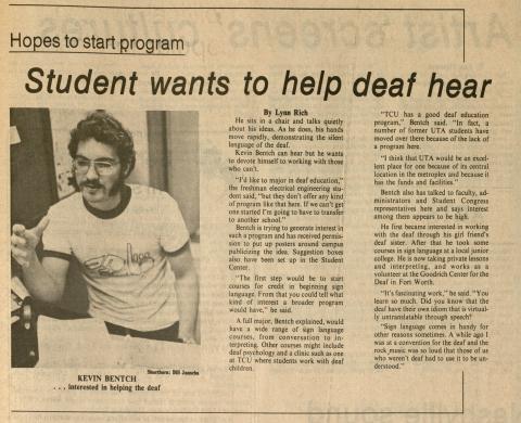 The Shorthorn: Student wants to help deaf hear