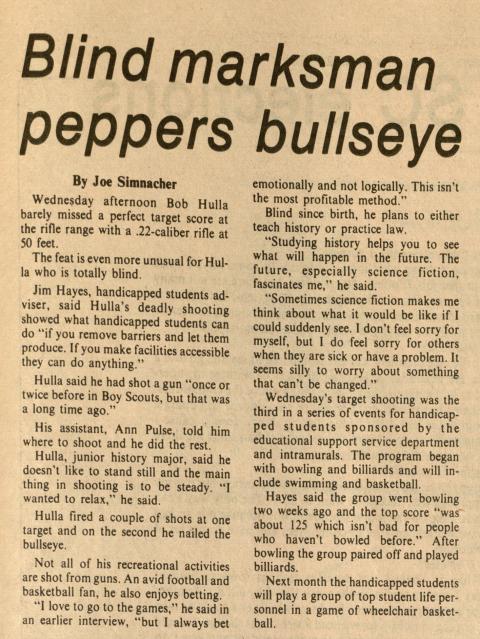 The Shorthorn: Blindmarksman peppers bullseye