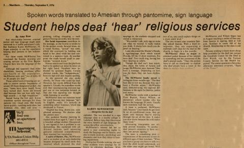 The Shorthorn: Student helps deaf “hear” religious services