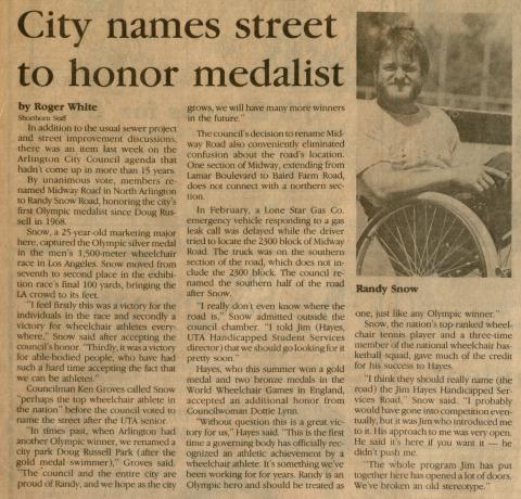 The Shorthorn: City names street to honor medalist 