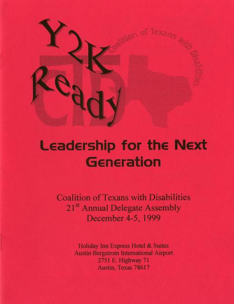 Program for The Coalition of Texans with Disabilities (C. T. D) 21st Annual Delegate Assembly program 