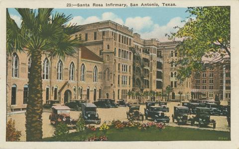 Postcard of the Santa Rosa Infirmary, San Antonio, Texas