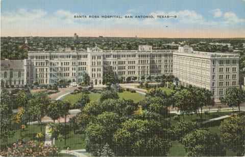 Postcard of Santa Rosa Hospital, San Antonio, Texas