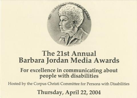 The 21st Annual Barbara Jordan Media Awards Invitation 