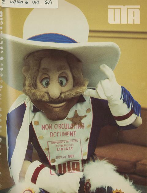 UTA mascot on the cover of the October 1983 UTA Magazine
