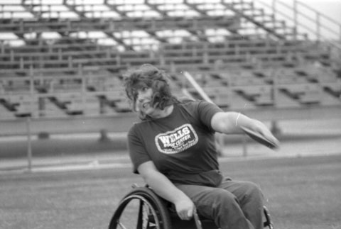 a wheelchair discus thrower