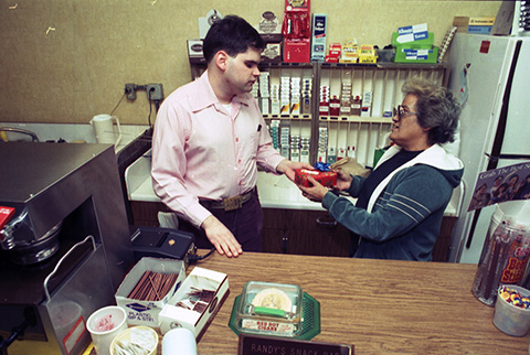 Randy Medlin, who is blind, is employed at the snack bar