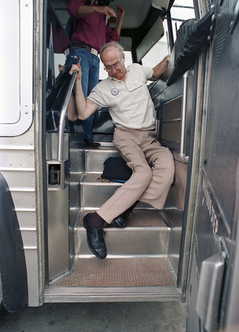 George Cooper, disabled protester, seeks wheelchair lifts for buses