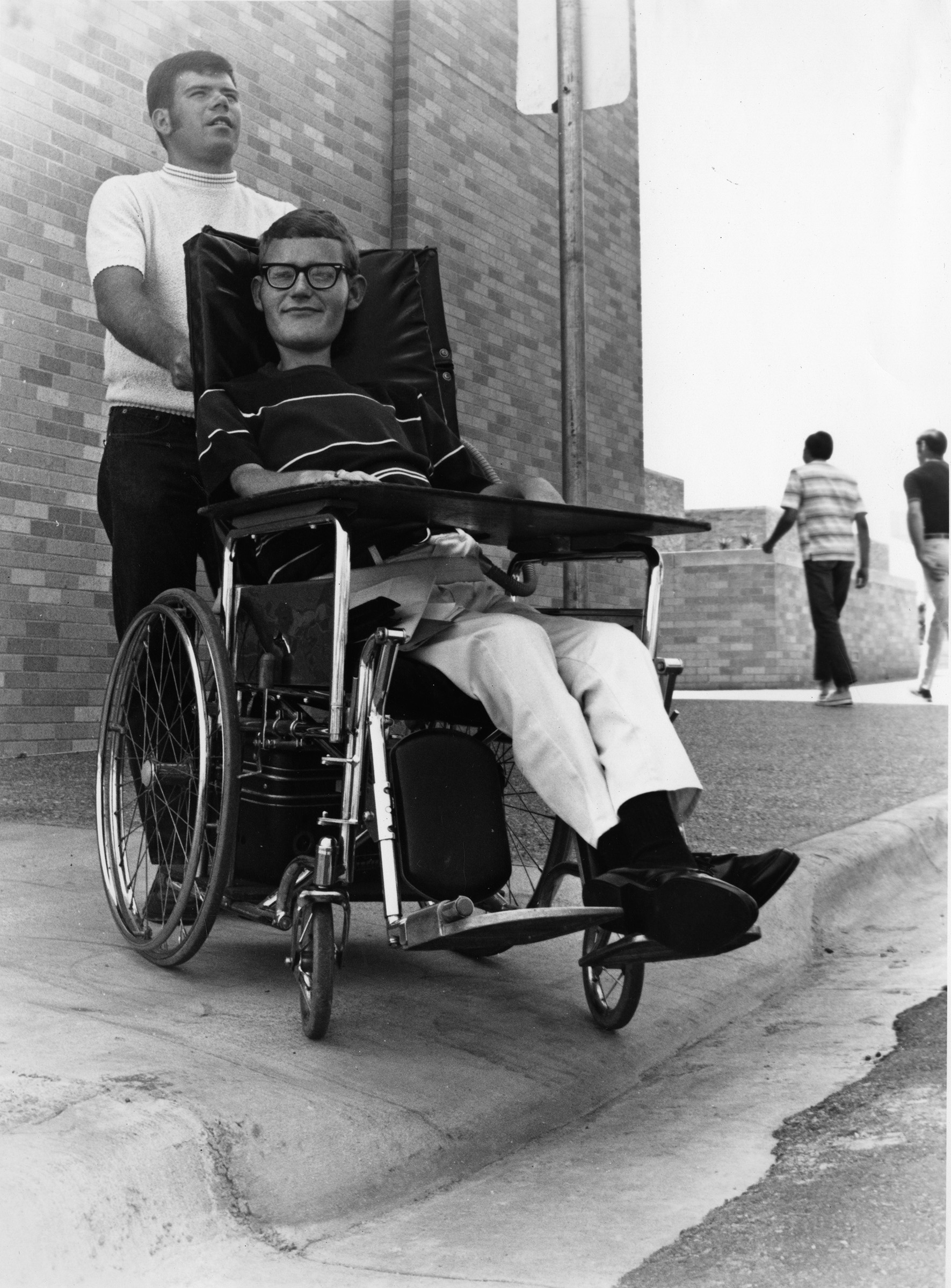 Sam Provence in his wheelchair