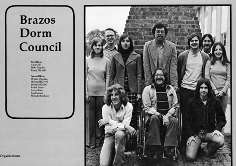 From page 338, 1975 Reveille yearbook: Brazos Dorm Council 