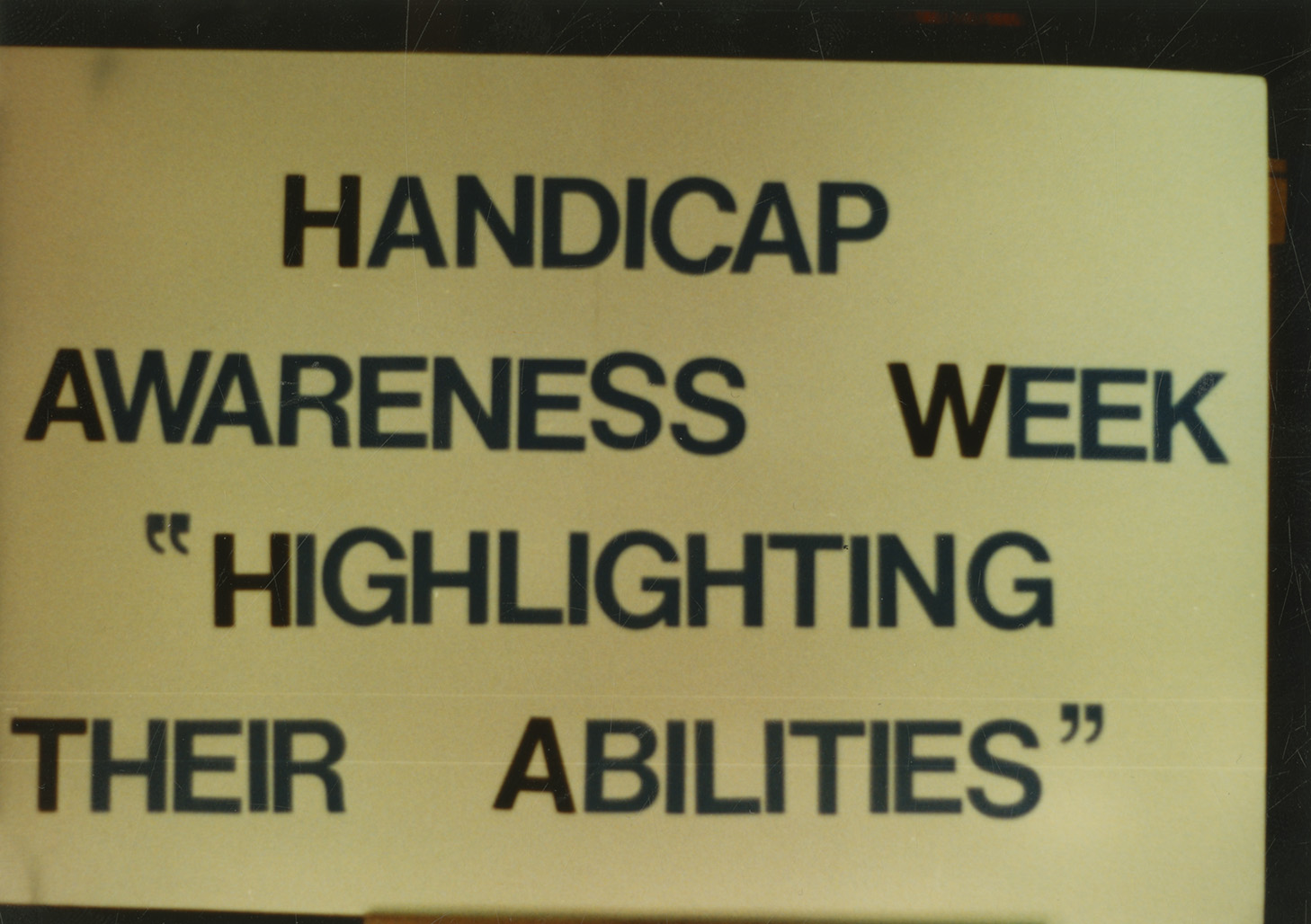 UTA Student Congress Handicap Awareness Week sign