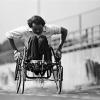 man racing in wheelchair