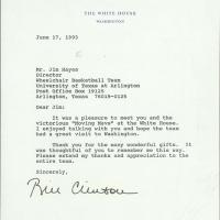 Letter from President Bill Clinton to Jim Hayes