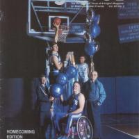 cover of UT Arlington alumni magazine showing group of athletes, one in a wheelchair