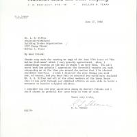 Letter from R.L. Thomas to L.E. Dilley