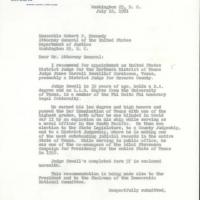 Letter from Ralph W. Yarborough to Robert F. Kennedy