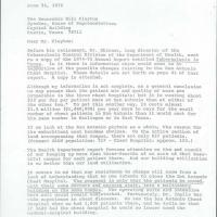 Letter from H.E. Butt to Bill Clayton proposing changes to the San Antonio Chest Hospital