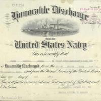 James Carroll Sewell's U.S. Navy discharge papers from May 1945