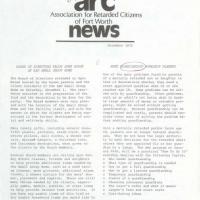 cover of ARC news / Association for Retarded Citizens of Fort Worth, December 1979