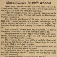 Marathoners to spin wheels