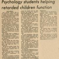 The Shorthorn: Psychology students helping retarded children function 