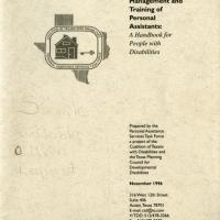 Recruitment, Management and Training of Personal Assistants: A Handbook for People with Disabilities